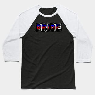 Pride Text - Polyamorous Pride Flag Colours - Poly - Polamory Baseball T-Shirt